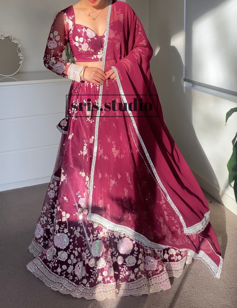 Image of Cherry me 3 piece lehenga set 