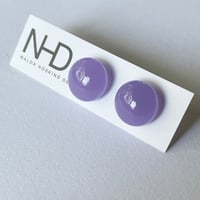 Image 3 of Stud Earrings - Semi-Opaque Violet