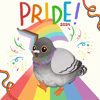 Pigeon Pride Flag Pin + Sticker PREORDER