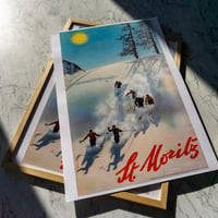Image 1 of St Moritz | Walter Herdeg - 1935 | Travel Poster | Vintage Poster