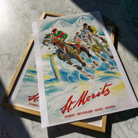 Image 1 of St Moritz | Hugo Laubi - 1952 | Travel Poster | Vintage Poster