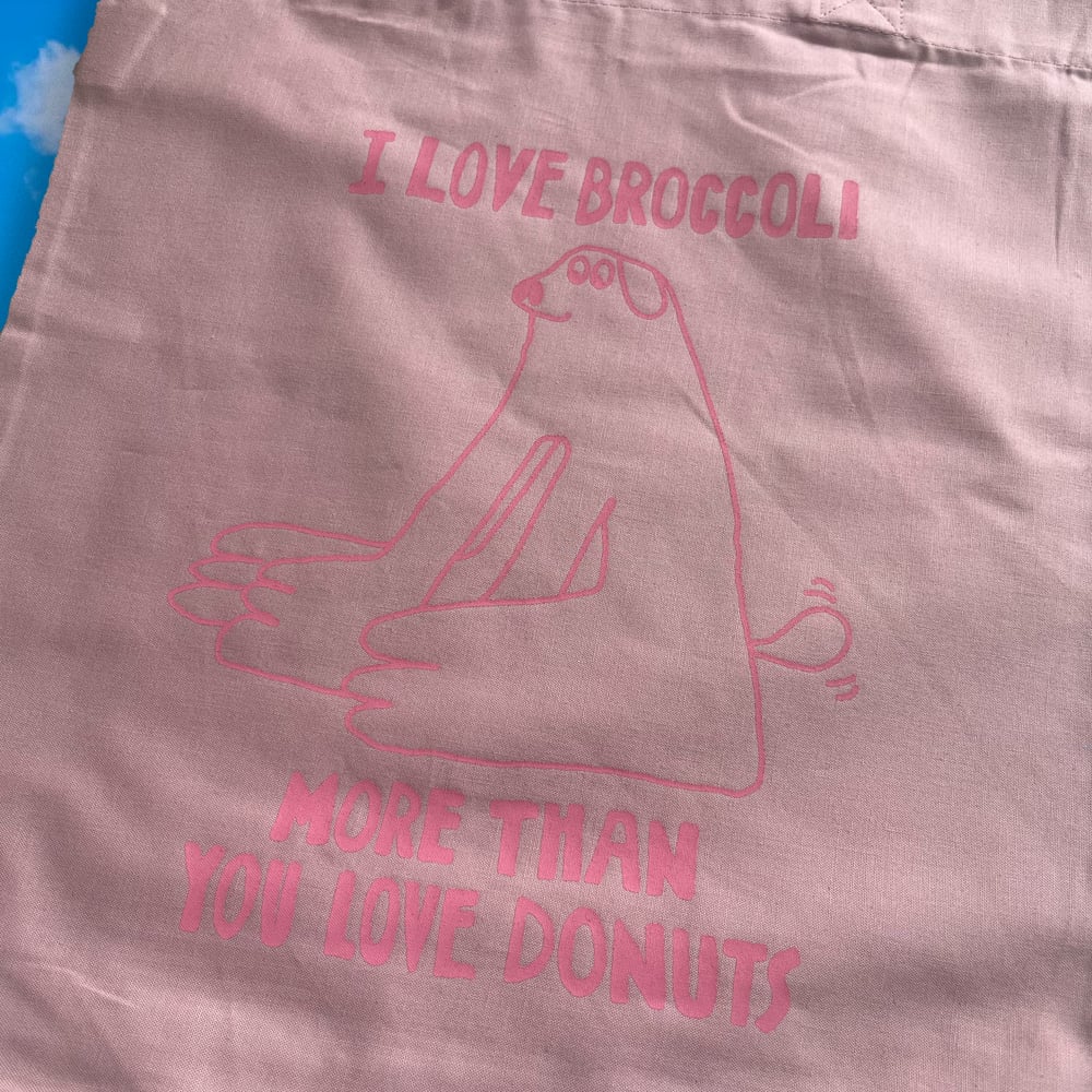 Image of I Love broccoli tote bag