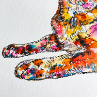 Image 3 of Colourful Abyssinian Cat - Original Artwork 