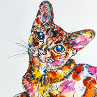 Image 2 of Colourful Abyssinian Cat - Original Artwork 