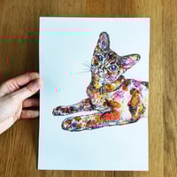 Image 1 of Colourful Abyssinian Cat - Original Artwork 