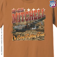 Image 2 of B-25 Mitchell - On Every Fighting Front | Check Six Military Aviation T-Shirt