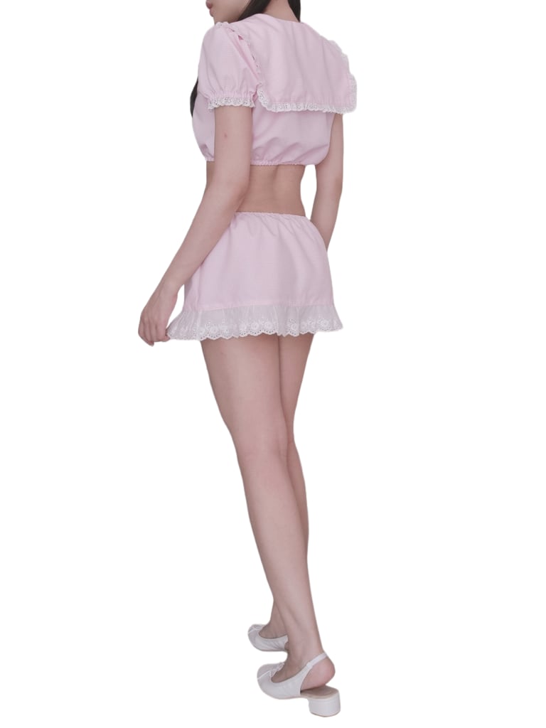 Sailor pink gingham top Image 2