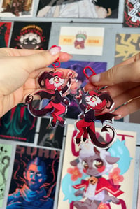 Image 2 of Razzle and Dazzle Acrylic Epoxy Keychains | Hazbin Hotel