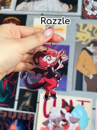 Image 4 of Razzle and Dazzle Acrylic Epoxy Keychains | Hazbin Hotel