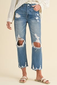 Image 1 of Distressed Boyfriend Jeans