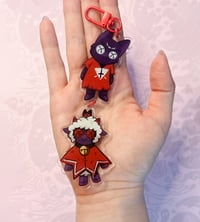 Image 2 of Nariner and Lamb Puppets Double Keychain | Cult of the Lamb