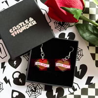 Image 3 of DONNA - Red Heart Earrings