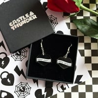Image 3 of DONNA - Black Heart Earrings