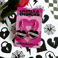 Image 2 of DONNA - Black Heart Earrings