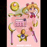 Image 2 of Moon Warrior Sticker Sheet