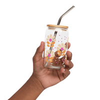 Image 2 of Peach Floral Glass