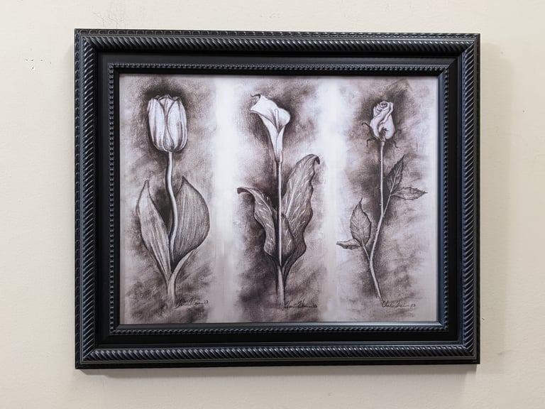 Three Flowers 11x14in. Image 4