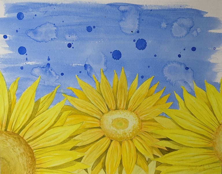 Ukrainian Sunflower Flap print 11x14in.