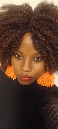 Image 4 of Lollipop Orange Tassel Earrings Female Elegant Fabric | Lady Temitope Signature Collection