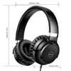 Picun C60 Wired On-Ear Headphones with Microphone – Lightweight, Foldable