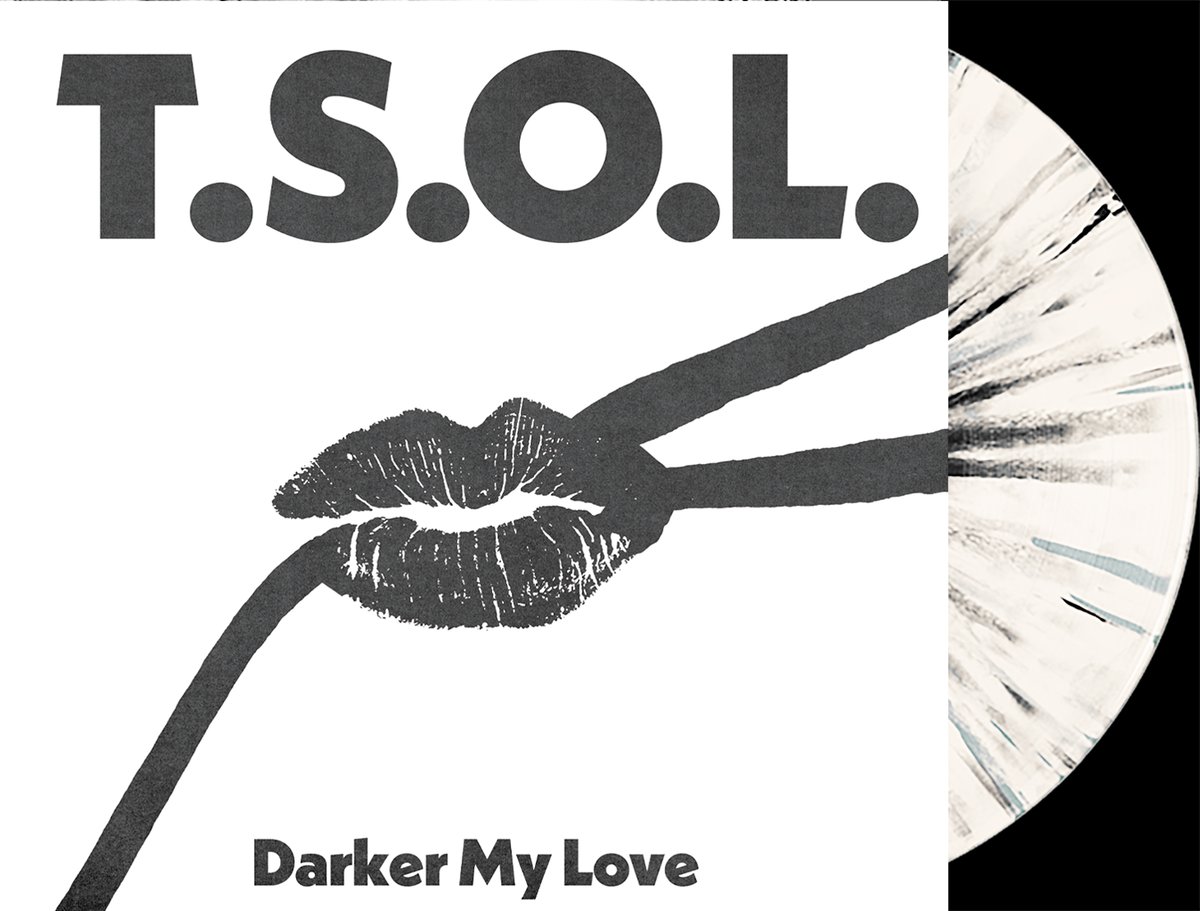 Image of Pre Order- 200 pressed- TSOL Darker My Love 12" Single 2nd Press Bone & Black Splatter 200 copies