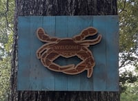 Image 3 of Crab Welcome sign