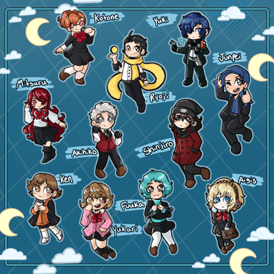 Image of [PRE-ORDER] Persona 3 Acrylic Charms by Jinko 