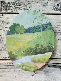 Image 1 of By the Peaceful Waters -Plein Air Acrylic Painting 