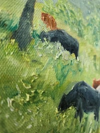 Image 3 of Wet Pasture in the Evening -Original Oil Painting 