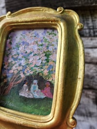 Image 3 of Friends Under a Lilac Tree -Original Acrylic Painting 