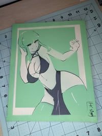 Image 1 of Minty Teal [Canvas stencil painting.]