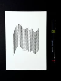 Image 3 of Halftone Bezier Curves — 5x7" pen plot