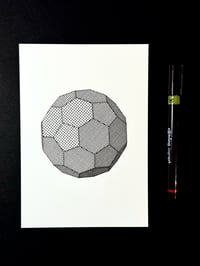 Image 3 of Icosahedron — 5x7" pen plot