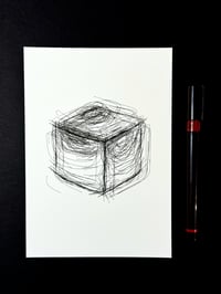 Image 3 of Cube Sketch — 5x7" pen plot