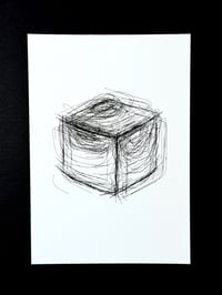Image 1 of Cube Sketch — 5x7" pen plot