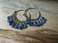 Image 7 of Blue Kyanite Sterling Silver Hoops / n.123