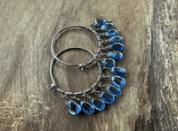 Image 1 of Blue Kyanite Sterling Silver Hoops / n.123