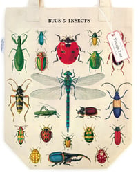 Image 1 of Cavallini & Co. Bugs & Insects Vintage Style Canvas Tote Bag