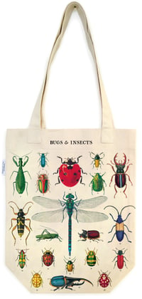 Image 2 of Cavallini & Co. Bugs & Insects Vintage Style Canvas Tote Bag