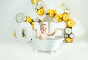 Image of Gold And Silver ONE Garland CAKE SMASH