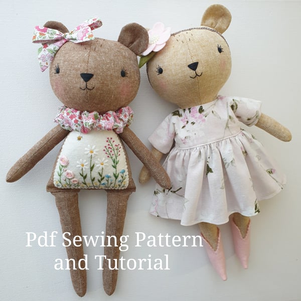 Image of Embroidered Bear PDF Sewing Pattern