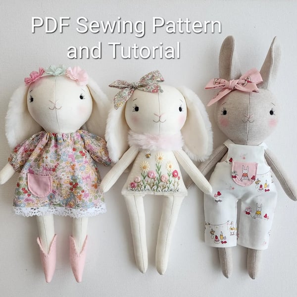 Image of Embroidered Bunny PDF Sewing Pattern