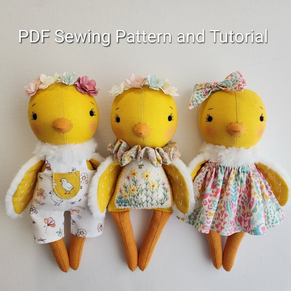 Image of Embroidered Chick PDF Sewing Pattern