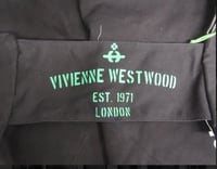 Image 4 of Vivienne Westwood Manifesto Propoganda black cotton canvas cross body bag