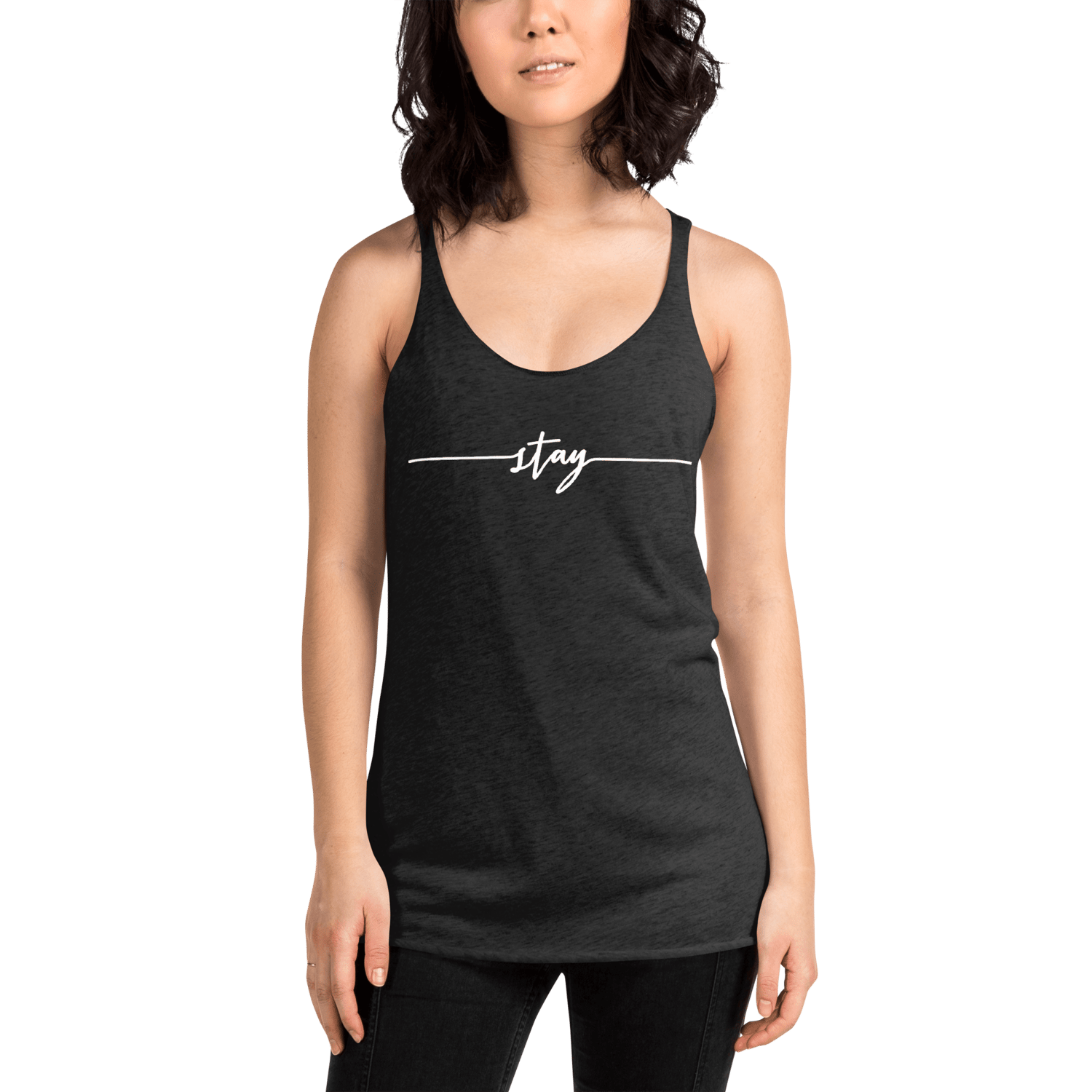 Image of Women's Stay Racerback Tank - Black