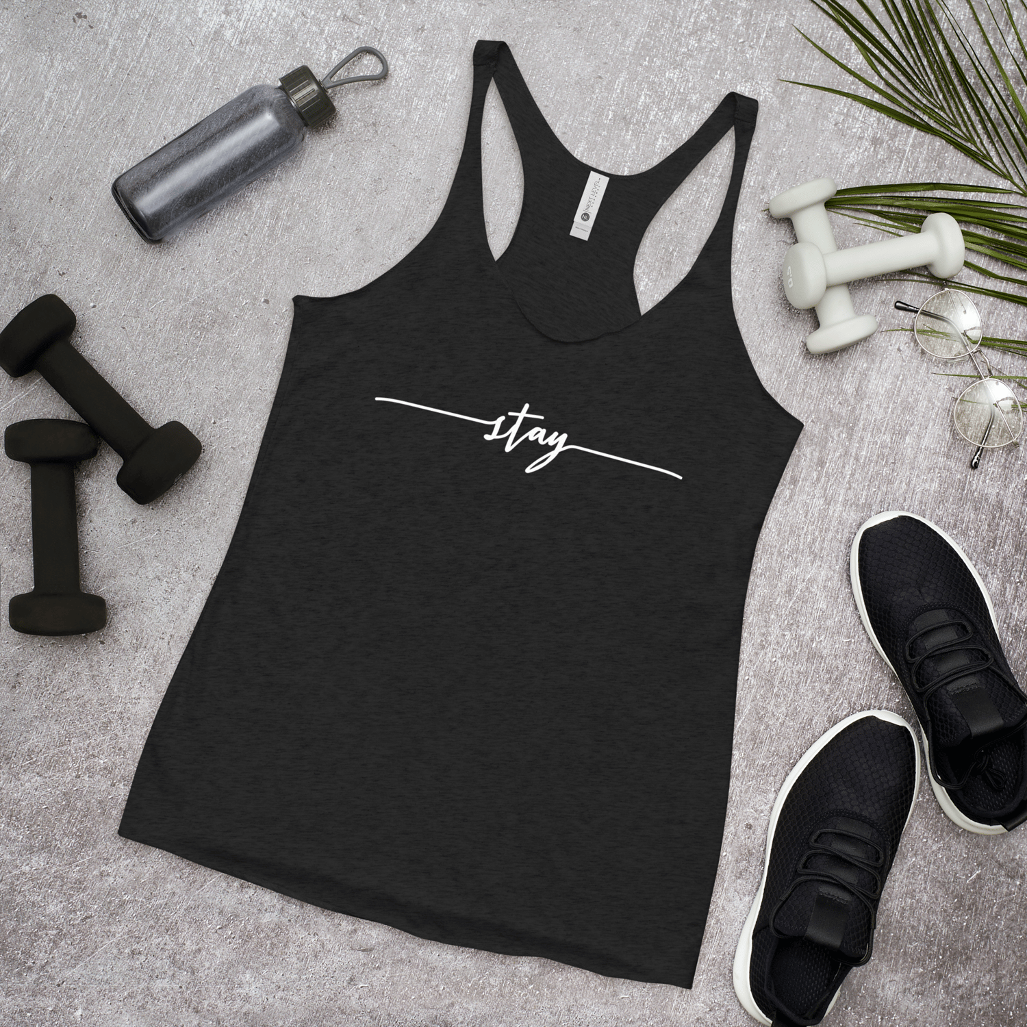 Image of Women's Stay Racerback Tank - Black
