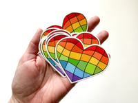 Image 3 of Traditional Rainbow - Heart Mosaic Sticker 