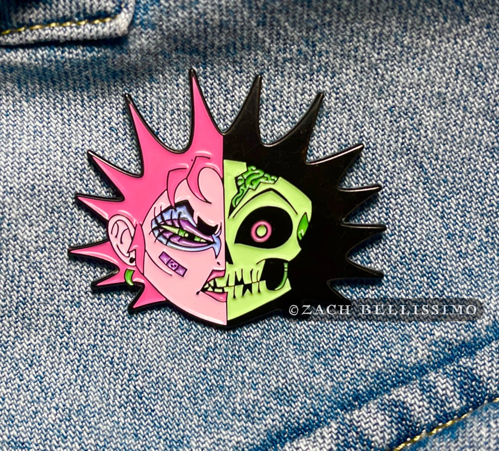 "HALFSIES" GLOW ENAMEL PIN