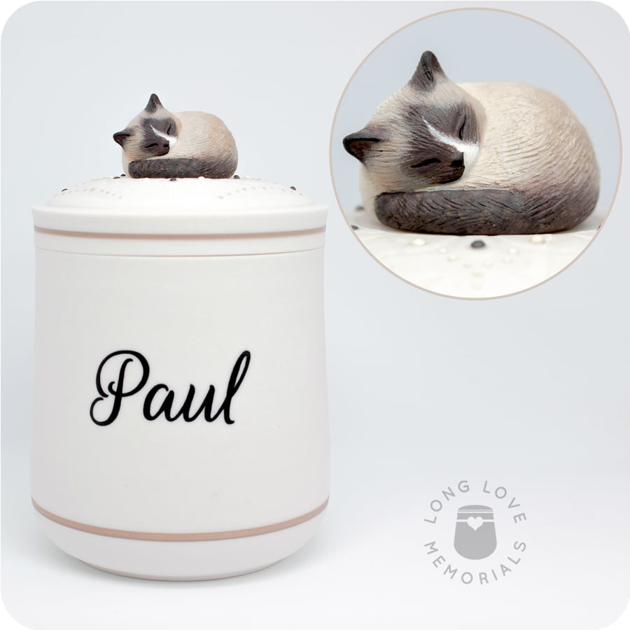 Image of Seal Point Siamese Cat Custom Pet Urn, All Color Points