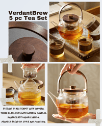 VerdantBrew 5 pc Glass Tea Set